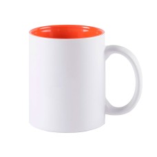 Кружка KULMER, белый с оранжевым, 350мл, 9,6х8,2см, тонкая керамика Кружка KULMER, белый с оранжевым, 350мл, 9,6х8,2см, тонкая керамика