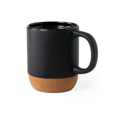 Кружка BOKUN, черный, 420мл, 11х9см, керамика, пробковое дерево Кружка BOKUN, черный, 420мл, 11х9см, керамика, пробковое дерево
