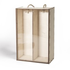 Ящик подарочный WINOTERRA с ручкой, светлое дерево, акрил, 36 х 24,5 х 11 см Ящик подарочный WINOTERRA с ручкой, светлое дерево, акрил, 36 х 24,5 х 11 см