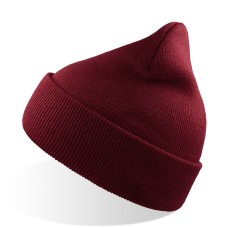 Шапка вязаная двойная "Wind", с отворотом_бордовый,100% акрил Шапка вязаная двойная "Wind", с отворотом_бордовый,100% акрил