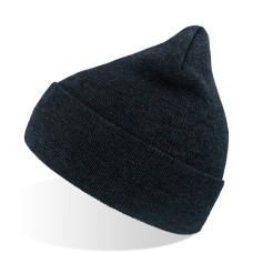 Шапка вязаная двойная "Wind", с отворотом_темно-синий меланж,100% акрил Шапка вязаная двойная "Wind", с отворотом_темно-синий меланж,100% акрил