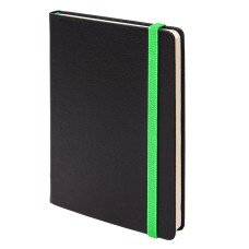 Ежедневник недатированный Ray, А5, черный/лаймовый, кремовый блок, без обреза Ежедневник недатированный Ray, А5, черный/лаймовый, кремовый блок, без обреза