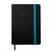 Ежедневник недатированный Ray, А5, черный/голубой, кремовый блок, без обреза Ежедневник недатированный Ray, А5, черный/голубой, кремовый блок, без обреза