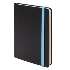 Ежедневник недатированный Ray, А5, черный/голубой, кремовый блок, без обреза Ежедневник недатированный Ray, А5, черный/голубой, кремовый блок, без обреза