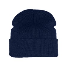 Шапка вязаная двойная "Essential", с отворотом, темно-синий,100% акрил Шапка вязаная двойная "Essential", с отворотом, темно-синий,100% акрил