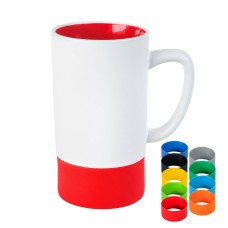 Кружка FUN2, белый с красным, 470 мл, керамика Кружка FUN2, белый с красным, 470 мл, керамика