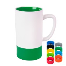 Кружка FUN2, белый с зеленым, 470 мл, керамика Кружка FUN2, белый с зеленым, 470 мл, керамика