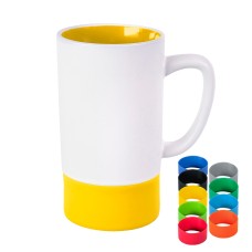 Кружка FUN2, белый с желтым, 470 мл,керамика Кружка FUN2, белый с желтым, 470 мл,керамика
