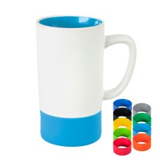 Кружка FUN2, белый с голубым, 470 мл,керамика Кружка FUN2, белый с голубым, 470 мл,керамика