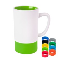 Кружка FUN2, белый со светло-зеленым, 470 мл, керамика Кружка FUN2, белый со светло-зеленым, 470 мл, керамика