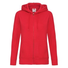 Толстовка "Lady-Fit Hooded Sweat Jacket", красный_XS, 75% х/б, 25% п/э, 280 г/м2