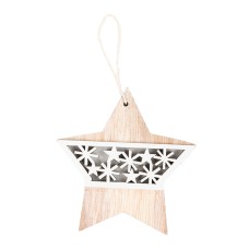 Украшение новогоднее "Starry", 10,5*9 cм, фанера, бежевый,белый Украшение новогоднее "Starry", 10,5*9 cм, фанера, бежевый,белый