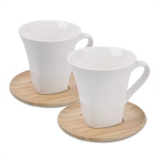 Чайные пары "Натали" 2 штуки в упаковке, 19,5х19х9см, 200мл, фарфор, бамбук Чайные пары "Натали" 2 штуки в упаковке, 19,5х19х9см, 200мл, фарфор, бамбук