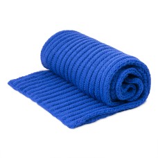 Шарф вязаный НАСВЯЗИ©, синий, 30% шерсть,70% акрил Шарф вязаный НАСВЯЗИ©, синий, 30% шерсть,70% акрил