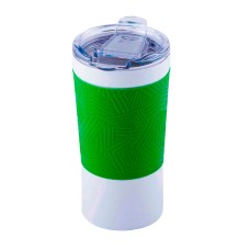 Термокружка вакуумная 'Funny" белая, зеленая, силикон Термокружка вакуумная 'Funny" белая, зеленая, силикон