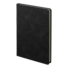 Ежедневник недатированный Muse,черный, формат А5, с декоративной серой полосой, блок в линейку Ежедневник недатированный Muse,черный, формат А5, с декоративной серой полосой, блок в линейку