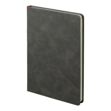 Ежедневник недатированный Muse, темно-серый, А5, с оранжевой декоративной полосой, блок в линейку Ежедневник недатированный Muse, темно-серый, А5, с оранжевой декоративной полосой, блок в линейку