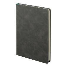 Ежедневник недатированный Muse, темно-серый, А5, с бирюзовой декоративной полосой, блок в линейку Ежедневник недатированный Muse, темно-серый, А5, с бирюзовой декоративной полосой, блок в линейку