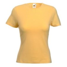 Футболка "Lady-Fit Crew Neck T", песочный_M, 95% х/б, 5% эластан, 210 г/м2