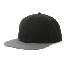 Бейсболка "SNAP BACK-S", 6 клиньев, пластик. застежка, чёрн/сер, 100% перераб. полиэстер, 300 гр/м2