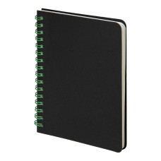 Блокнот на двойной пружине HELIX MINI, 105 х 150 мм, черный с зелёным, блок в клетку Блокнот на двойной пружине HELIX MINI, 105 х 150 мм, черный с зелёным, блок в клетку