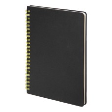 Блокнот на двойной пружине HELIX, 143 х 205 мм, черный с желтым, блок в линейку Блокнот на двойной пружине HELIX, 143 х 205 мм, черный с желтым, блок в линейку