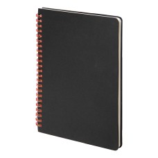 Блокнот на двойной пружине HELIX, 143 х 205 мм, черный с красным, блок в линейку Блокнот на двойной пружине HELIX, 143 х 205 мм, черный с красным, блок в линейку