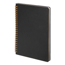 Блокнот на двойной пружине HELIX, 143 х 205 мм, черный с оранжевым, блок в линейку Блокнот на двойной пружине HELIX, 143 х 205 мм, черный с оранжевым, блок в линейку
