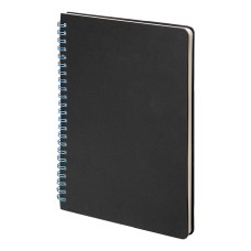 Блокнот на двойной пружине HELIX, 143 х 205 мм, черный с голубым, блок в линейку Блокнот на двойной пружине HELIX, 143 х 205 мм, черный с голубым, блок в линейку