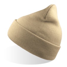 Шапка вязаная двойная Wind-S, бежевый, 100% переработанный полиэстер Шапка вязаная двойная Wind-S, бежевый, 100% переработанный полиэстер