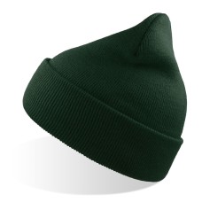 Шапка вязаная двойная Wind-S, тёмно-зелёный, 100% переработанный полиэстер Шапка вязаная двойная Wind-S, тёмно-зелёный, 100% переработанный полиэстер
