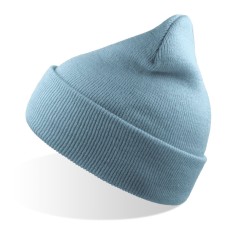 Шапка вязаная двойная Wind-S, светло-голубой, 100% переработанный полиэстер Шапка вязаная двойная Wind-S, светло-голубой, 100% переработанный полиэстер
