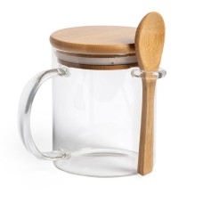 Кружка KIPAL, 420мл, 10,6х8,7см, боросиликатное стекло, бамбук Кружка KIPAL, 420мл, 10,6х8,7см, боросиликатное стекло, бамбук