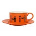 Чайная пара ICE CREAM, оранжевый с белым кантом, 200 мл, фарфор Чайная пара ICE CREAM, оранжевый с белым кантом, 200 мл, фарфор