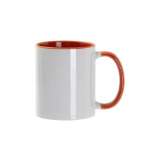 Кружка для сублимации, 330 мл, d=82 мм, стандарт А, белая, оранжевая внутри, оранжевая ручка Кружка для сублимации, 330 мл, d=82 мм, стандарт А, белая, оранжевая внутри, оранжевая ручка