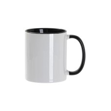 Кружка для сублимации, 330 мл, d=82 мм, стандарт А, белая, черная внутри, черная ручка Кружка для сублимации, 330 мл, d=82 мм, стандарт А, белая, черная внутри, черная ручка
