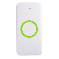 Универсальный аккумулятор с функцией беспроводной зарядки SATURN,белый со светло-зеленым,15х Универсальный аккумулятор с функцией беспроводной зарядки SATURN,белый со светло-зеленым,15х