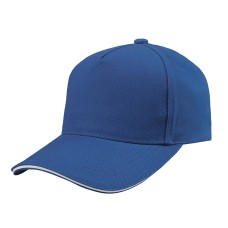 Бейсболка "Cover Sandwich", 5 клиньев, металлическая застежка, яр-син+бел, 100% хлопок, 370 г/м2 Бейсболка "Cover Sandwich", 5 клиньев, металлическая застежка, яр-син+бел, 100% хлопок, 370 г/м2
