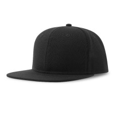 Бейсболка "SNAP BACK-S", 6 клиньев, пластик. застежка, черный, 100% перераб. полиэстер, 300 гр/м2