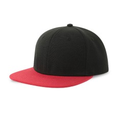 Бейсболка "SNAP BACK-S", 6 клиньев, пластик. застежка, черн./крас, 100% перераб. полиэстер 300 гр/м2