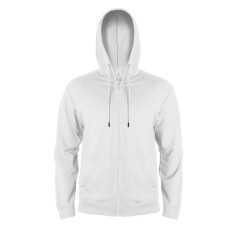 Толстовка мужская на молнии с капюшоном EVEREST, белый, M, 50 % хлопок, 50% полиэстер, 260 г/м2 Толстовка мужская на молнии с капюшоном EVEREST, белый, M, 50 % хлопок, 50% полиэстер, 260 г/м2