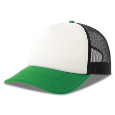 Бейсболка "RAPPER-S", 5 клиньев, пласт. заст, бел/зел/чёрн,100% переработанный полиэстер, 80 г/м2 Бейсболка "RAPPER-S", 5 клиньев, пласт. заст, бел/зел/чёрн,100% переработанный полиэстер, 80 г/м2
