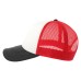 Бейсболка "RAPPER-S", 5 клиньев, пласт. заст, бел/красн/чёрн,100% переработанный полиэстер, 80 г/м2