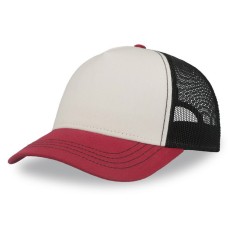 Бейсболка "RAPPER CANVAS-S", 5 клиньев, белый/бордовый/чёрный, пласт.заст., 100% полиэстер, 270 г/м2 Бейсболка "RAPPER CANVAS-S", 5 клиньев, белый/бордовый/чёрный, пласт.заст., 100% полиэстер, 270 г/м2