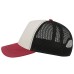 Бейсболка "RAPPER CANVAS-S", 5 клиньев, белый/бордовый/чёрный, пласт.заст., 100% полиэстер, 270 г/м2 Бейсболка "RAPPER CANVAS-S", 5 клиньев, белый/бордовый/чёрный, пласт.заст., 100% полиэстер, 270 г/м2