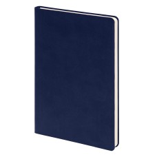 Бизнес-блокнот FUNKY, 130*210 мм, темно-синий, голубой форзац, мягкая обложка, в линейку