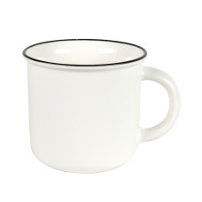 Кружка MATTI , белая матовая с черным кантом, 350 мл, фарфор Кружка MATTI , белая матовая с черным кантом, 350 мл, фарфор