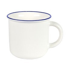 Кружка MATTI , белая матовая с синим кантом, 350 мл, фарфор Кружка MATTI , белая матовая с синим кантом, 350 мл, фарфор