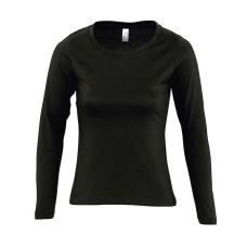Футболка женская с длинным рукавом MAJESTIC, глубокий черный, L, 100% хлопок, 150 г/м2 Футболка женская с длинным рукавом MAJESTIC, глубокий черный, L, 100% хлопок, 150 г/м2