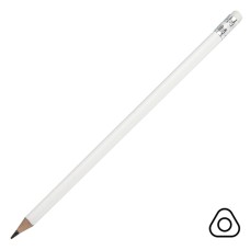 Карандаш чернографитный трехгранный TRINITY с ластиком, пластиковый, HB, белый Карандаш чернографитный трехгранный TRINITY с ластиком, пластиковый, HB, белый